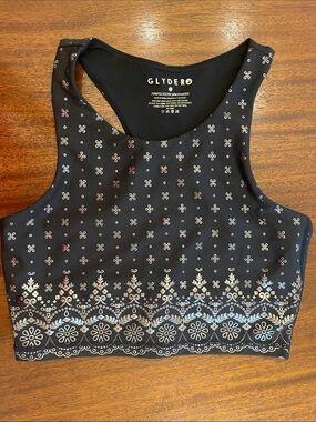 Glyder Black Racerback Sportsbra with Silver Accents